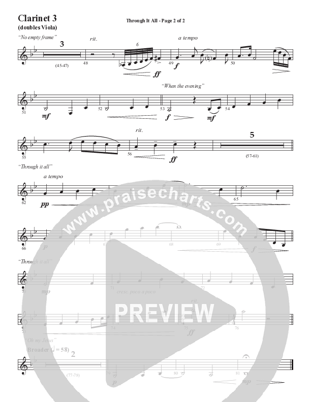 Through It All (Choral Anthem SATB) Clarinet 3 (Semsen Music / Arr. Michael Lee)