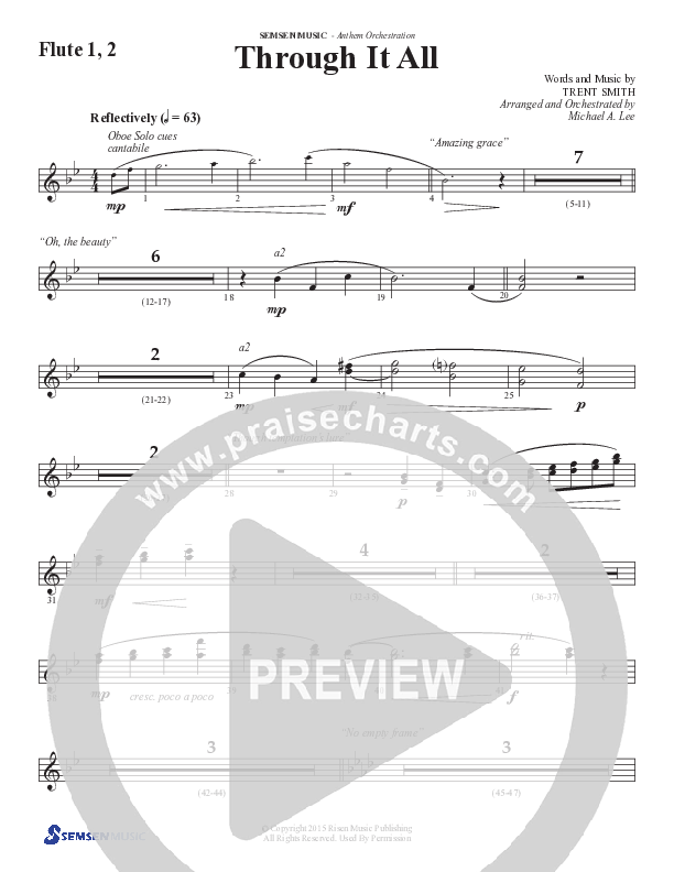 Through It All (Choral Anthem SATB) Flute 1/2 (Semsen Music / Arr. Michael Lee)