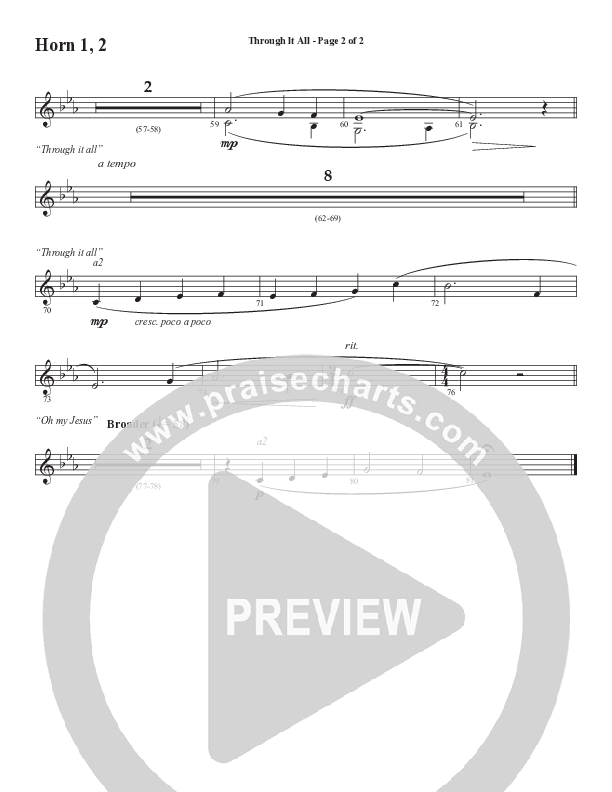 Through It All (Choral Anthem SATB) French Horn (Semsen Music / Arr. Michael Lee)