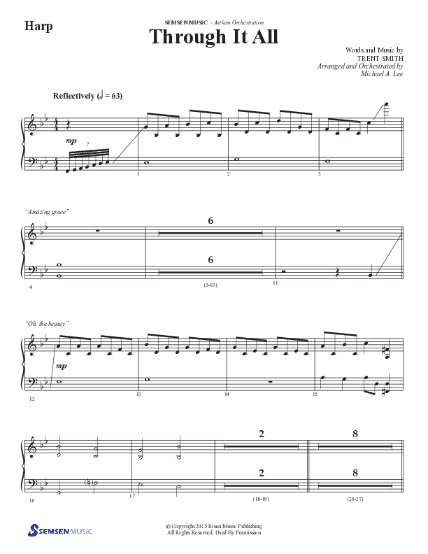 Through It All (Choral Anthem SATB) Harp (Semsen Music / Arr. Michael Lee)