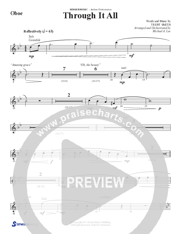 Through It All (Choral Anthem SATB) Oboe (Semsen Music / Arr. Michael Lee)