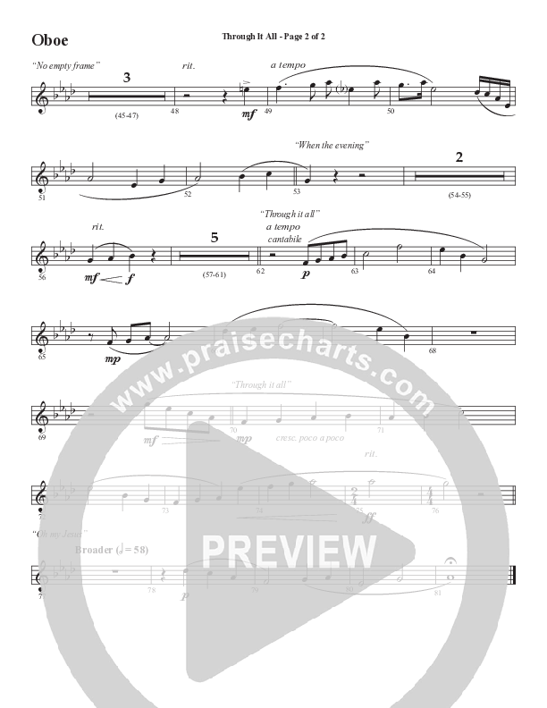 Through It All (Choral Anthem SATB) Oboe (Semsen Music / Arr. Michael Lee)