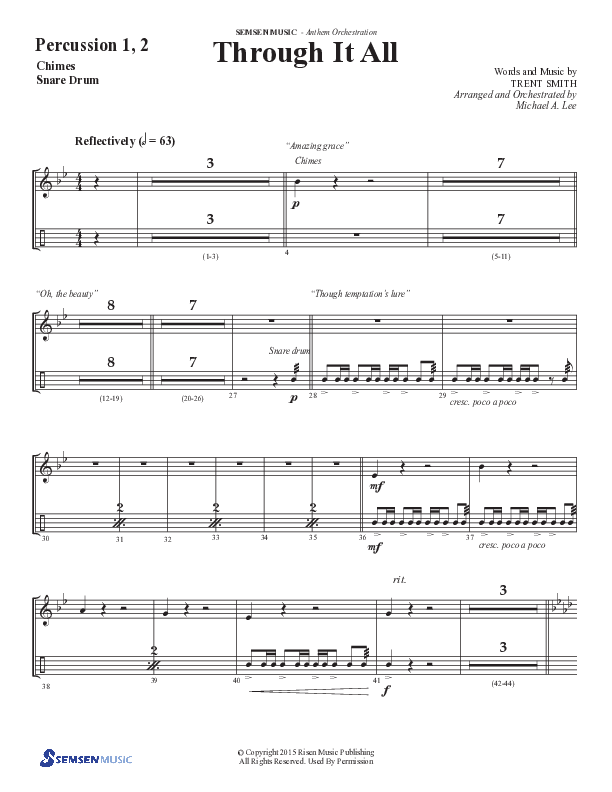 Through It All (Choral Anthem SATB) Percussion (Semsen Music / Arr. Michael Lee)