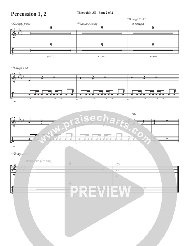 Through It All (Choral Anthem SATB) Percussion (Semsen Music / Arr. Michael Lee)