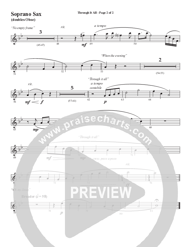 Through It All (Choral Anthem SATB) Soprano Sax (Semsen Music / Arr. Michael Lee)