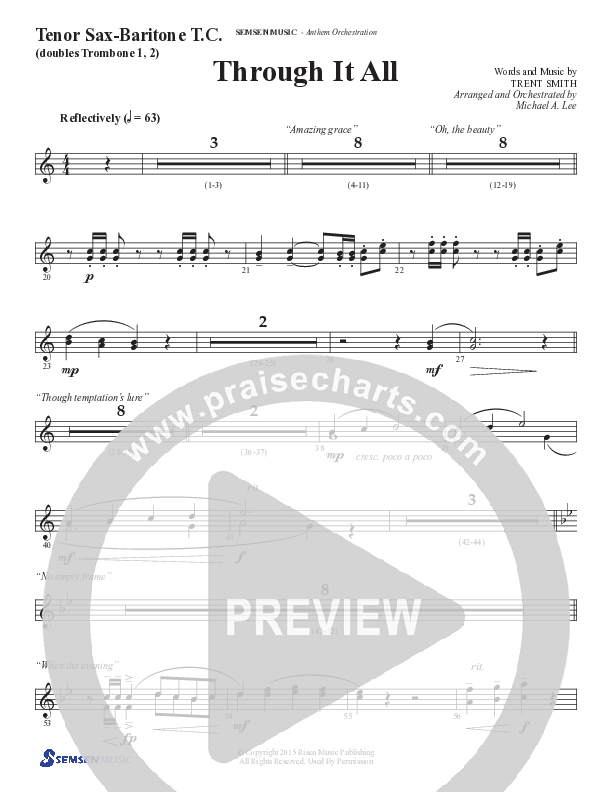 Through It All (Choral Anthem SATB) Tenor Sax/Baritone T.C. (Semsen Music / Arr. Michael Lee)