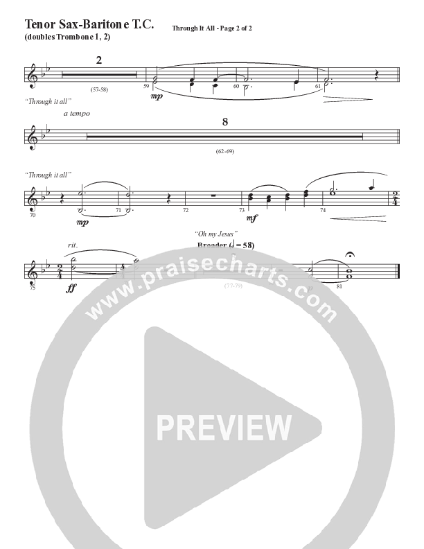 Through It All (Choral Anthem SATB) Tenor Sax/Baritone T.C. (Semsen Music / Arr. Michael Lee)