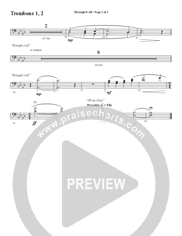 Through It All (Choral Anthem SATB) Trombone (Semsen Music / Arr. Michael Lee)
