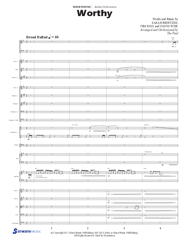 Worthy (Choral Anthem SATB) Conductor's Score (Semsen Music / Arr. Tim Paul)