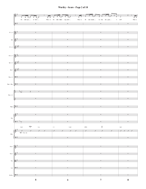 Worthy (Choral Anthem SATB) Orchestration (Semsen Music / Arr. Tim Paul)
