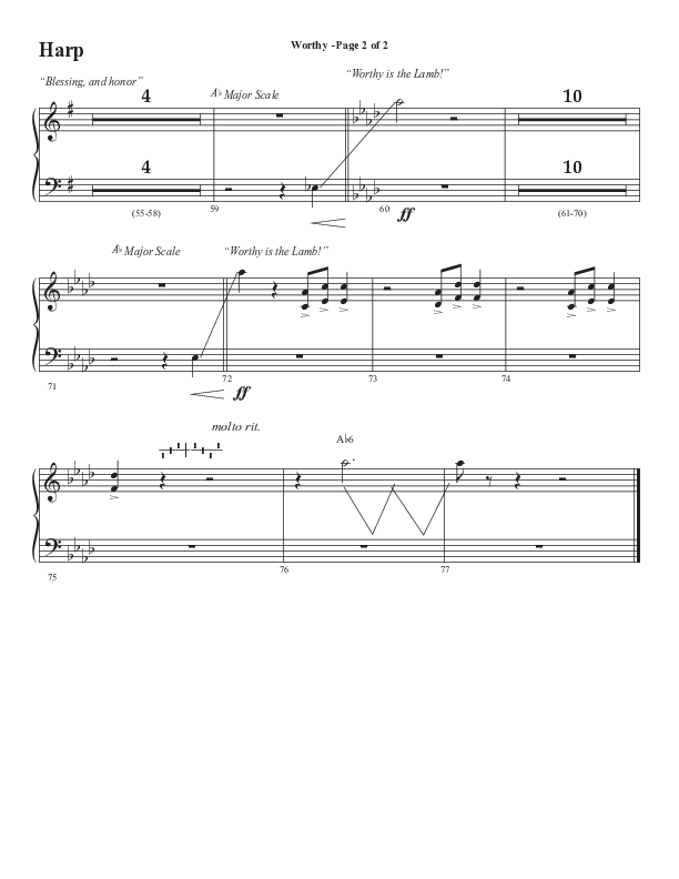 Worthy (Choral Anthem SATB) Harp (Semsen Music / Arr. Tim Paul)