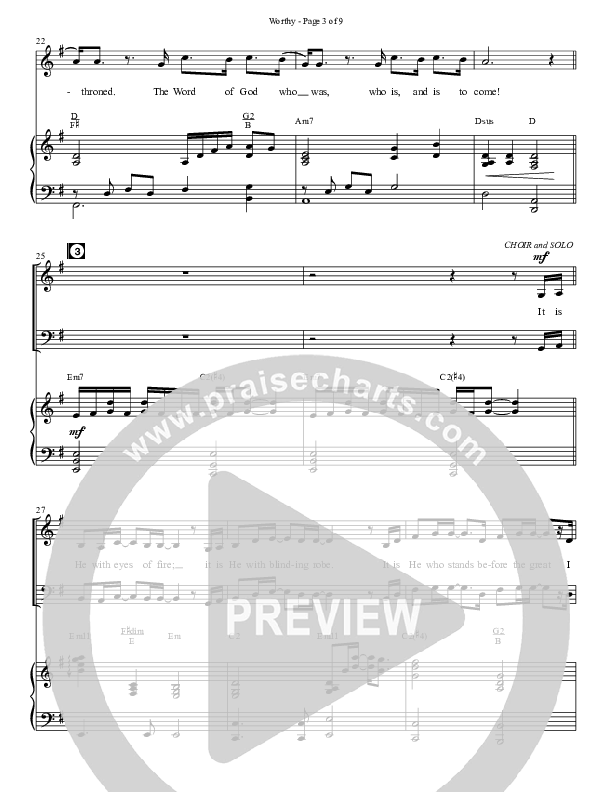 Worthy (Choral Anthem SATB) Anthem (SATB/Piano) (Semsen Music / Arr. Tim Paul)