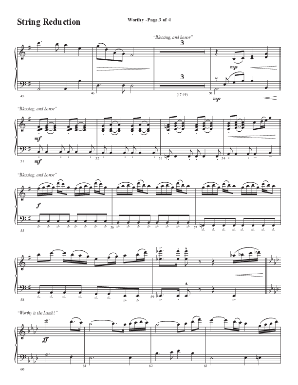 Worthy (Choral Anthem SATB) String Reduction (Semsen Music / Arr. Tim Paul)