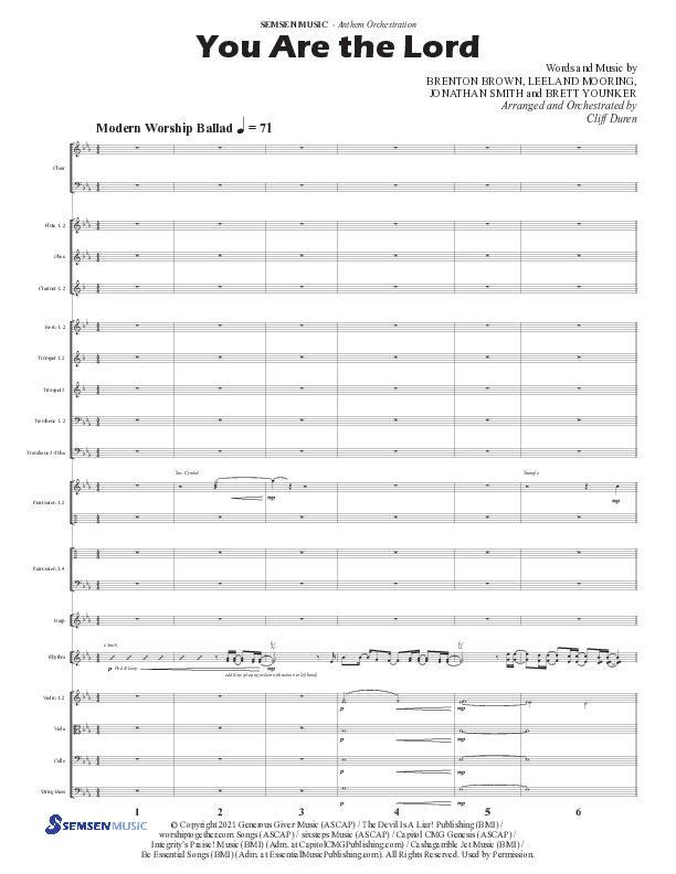You Are The Lord (Choral Anthem SATB) Conductor's Score (Semsen Music / Arr. Cliff Duren)