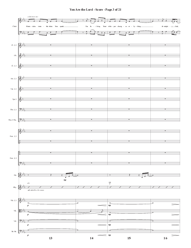You Are The Lord (Choral Anthem SATB) Orchestration (Semsen Music / Arr. Cliff Duren)