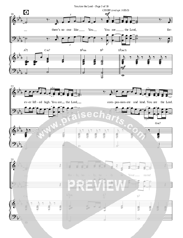 You Are The Lord (Choral Anthem SATB) Anthem (SATB/Piano) (Semsen Music / Arr. Cliff Duren)