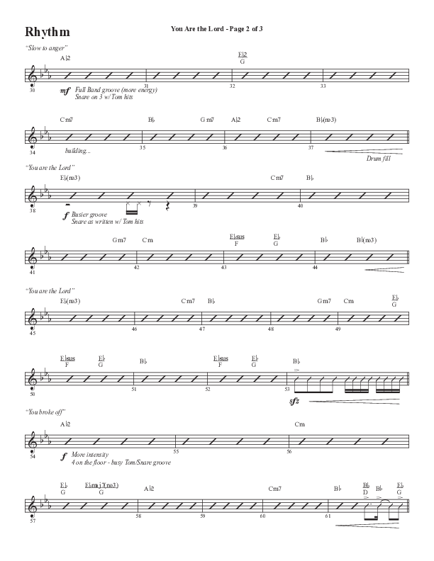 You Are The Lord (Choral Anthem SATB) Rhythm Chart (Semsen Music / Arr. Cliff Duren)