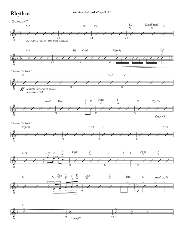 You Are The Lord (Choral Anthem SATB) Rhythm Chart (Semsen Music / Arr. Cliff Duren)