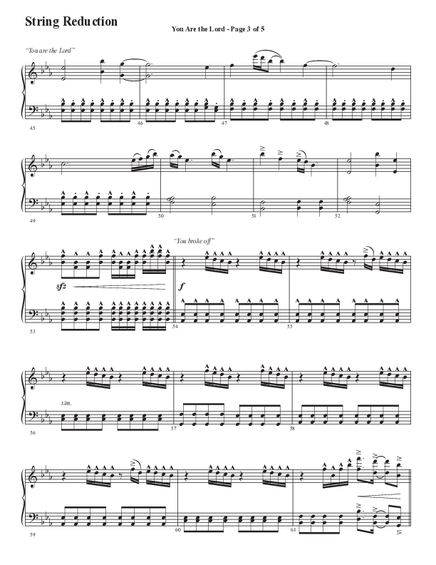 You Are The Lord (Choral Anthem SATB) String Reduction (Semsen Music / Arr. Cliff Duren)