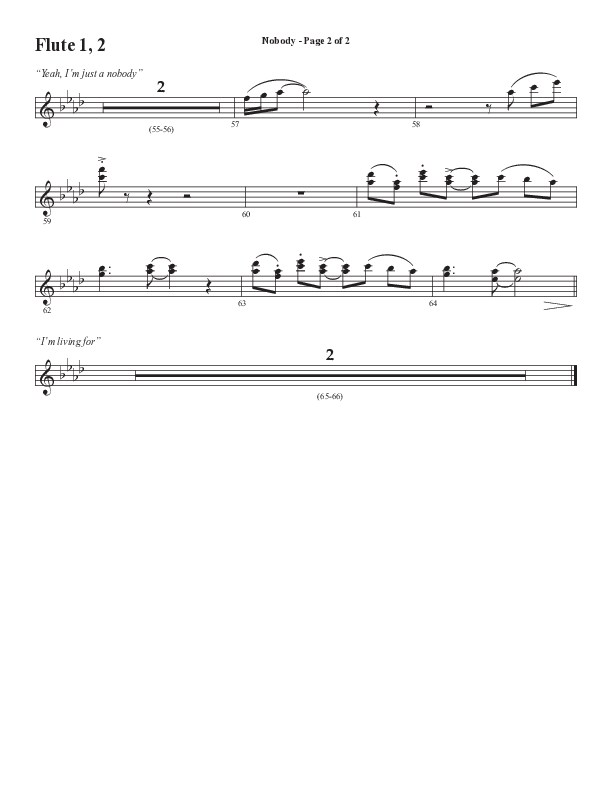 Nobody (Choral Anthem SATB) Flute 1/2 (Semsen Music / Arr. Phil Nitz)