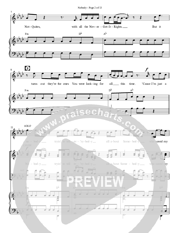 Nobody (Choral Anthem SATB) Anthem (SATB/Piano) (Semsen Music / Arr. Phil Nitz)