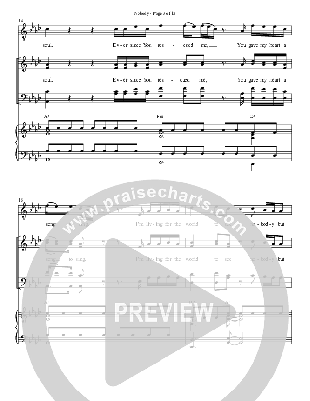 Nobody (Choral Anthem SATB) Anthem (SATB/Piano) (Semsen Music / Arr. Phil Nitz)