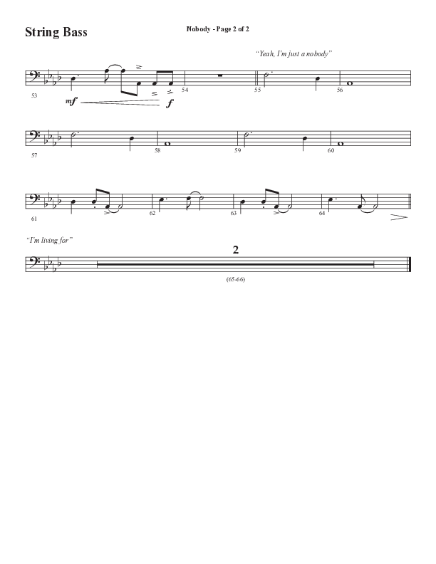 Nobody (Choral Anthem SATB) String Bass (Semsen Music / Arr. Phil Nitz)
