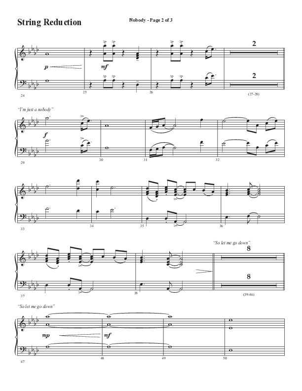 Nobody (Choral Anthem SATB) String Reduction (Semsen Music / Arr. Phil Nitz)