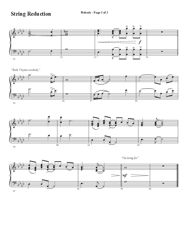 Nobody (Choral Anthem SATB) String Reduction (Semsen Music / Arr. Phil Nitz)