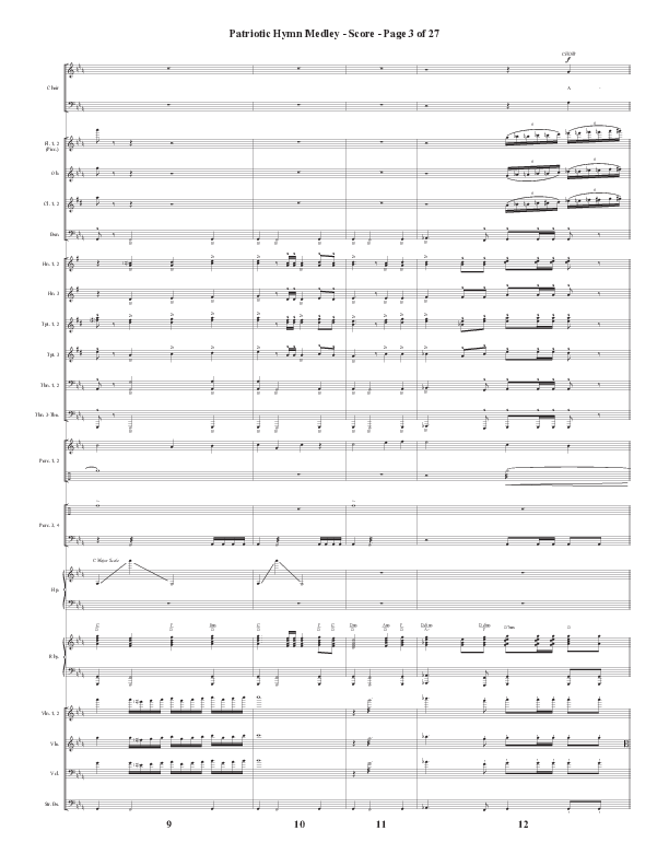 Patriotic Hymn Medley (Choral Anthem SATB) Orchestration (Semsen Music / Arr. John Bolin)