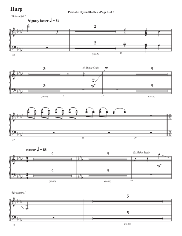 Patriotic Hymn Medley (Choral Anthem SATB) Harp (Semsen Music / Arr. John Bolin)