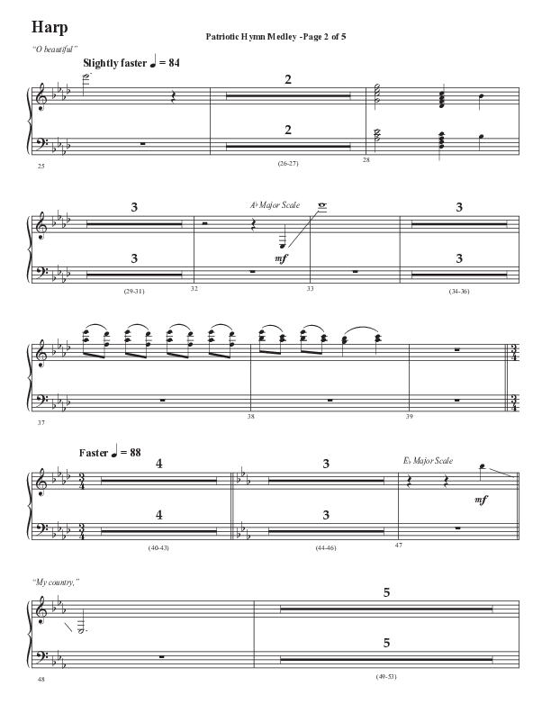 Patriotic Hymn Medley (Choral Anthem SATB) Harp (Semsen Music / Arr. John Bolin)