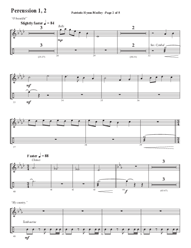 Patriotic Hymn Medley (Choral Anthem SATB) Percussion (Semsen Music / Arr. John Bolin)