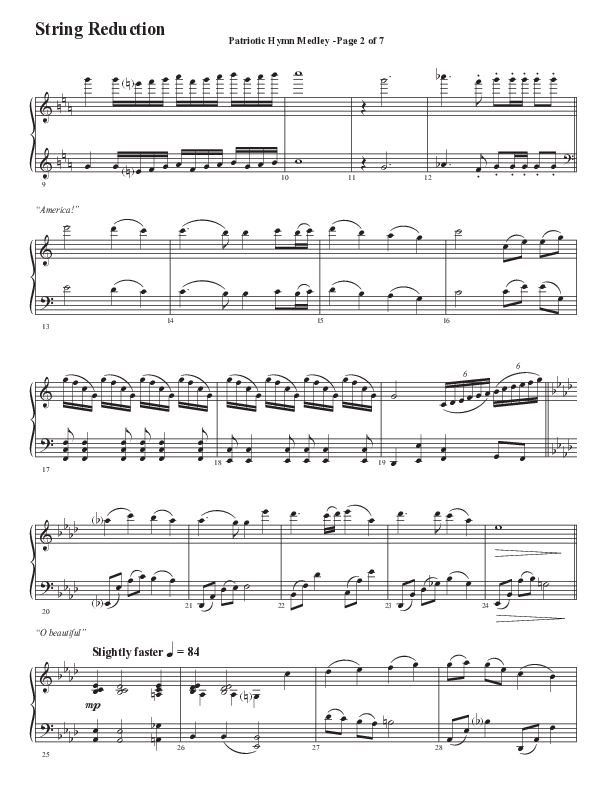 Patriotic Hymn Medley (Choral Anthem SATB) String Reduction (Semsen Music / Arr. John Bolin)