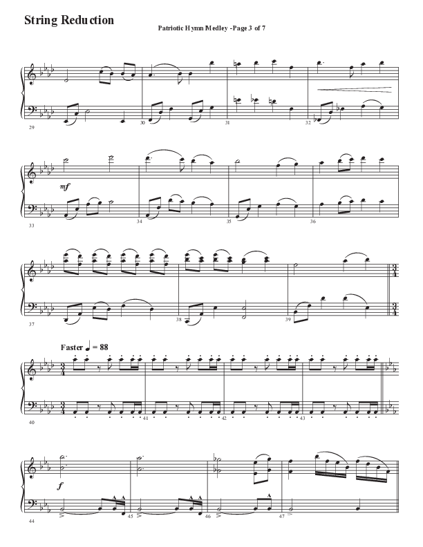 Patriotic Hymn Medley (Choral Anthem SATB) String Reduction (Semsen Music / Arr. John Bolin)