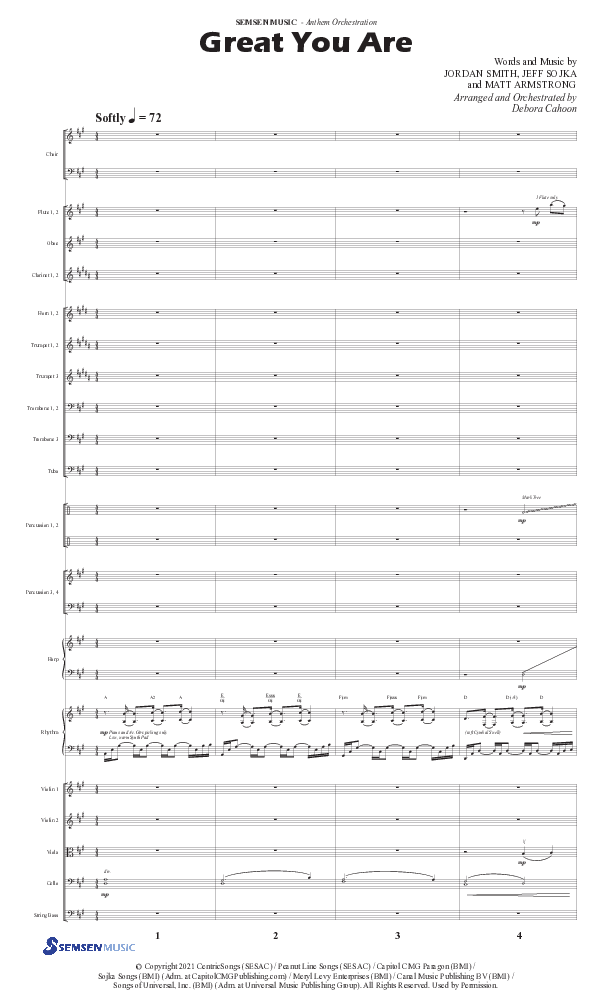 Great You Are (Choral Anthem SATB) Conductor's Score II (Semsen Music / Arr. Debora Cahoon)