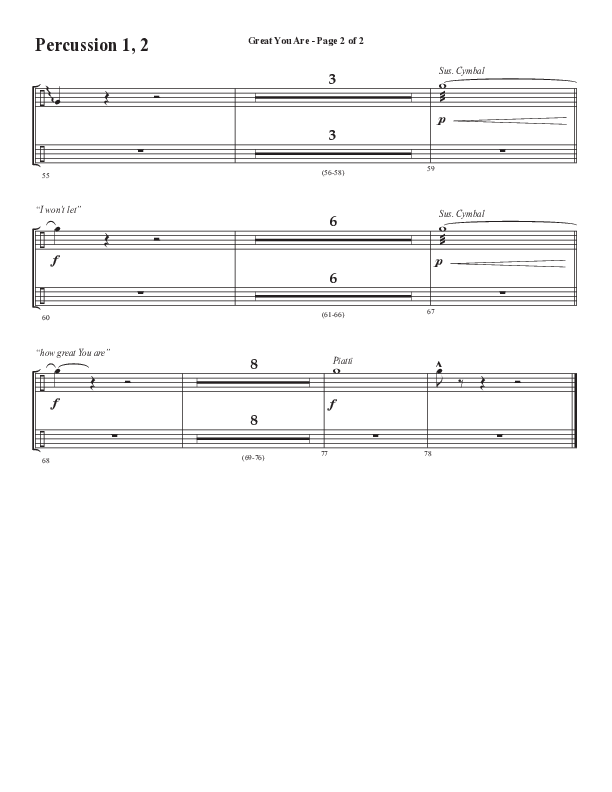 Great You Are (Choral Anthem SATB) Percussion (Semsen Music / Arr. Debora Cahoon)