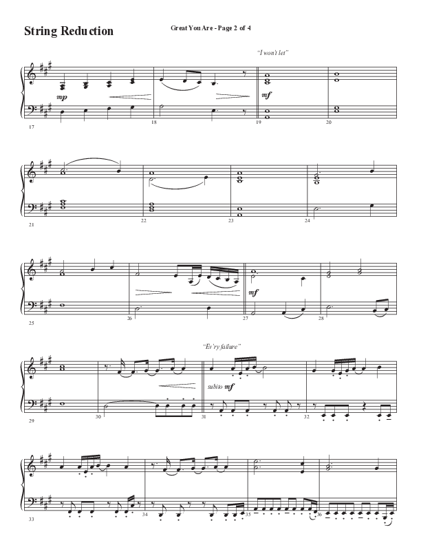 Great You Are (Choral Anthem SATB) String Reduction (Semsen Music / Arr. Debora Cahoon)