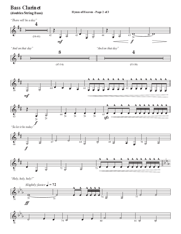 Hymn Of Heaven with Holy Holy Holy (Choral Anthem SATB) Bass Clarinet (Semsen Music / Arr. John Bolin)