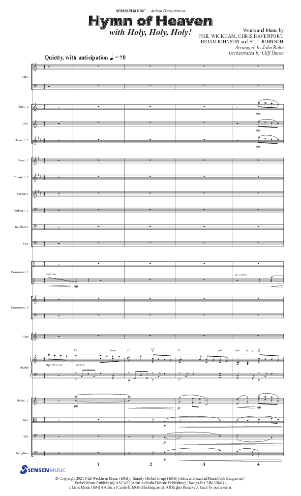 Hymn Of Heaven with Holy Holy Holy (Choral Anthem SATB) Conductor's Score II (Semsen Music / Arr. John Bolin)