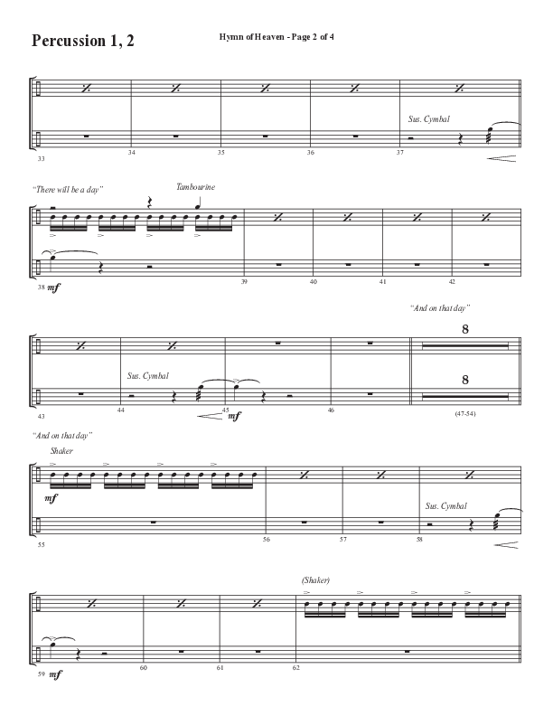 Hymn Of Heaven with Holy Holy Holy (Choral Anthem SATB) Percussion (Semsen Music / Arr. John Bolin)