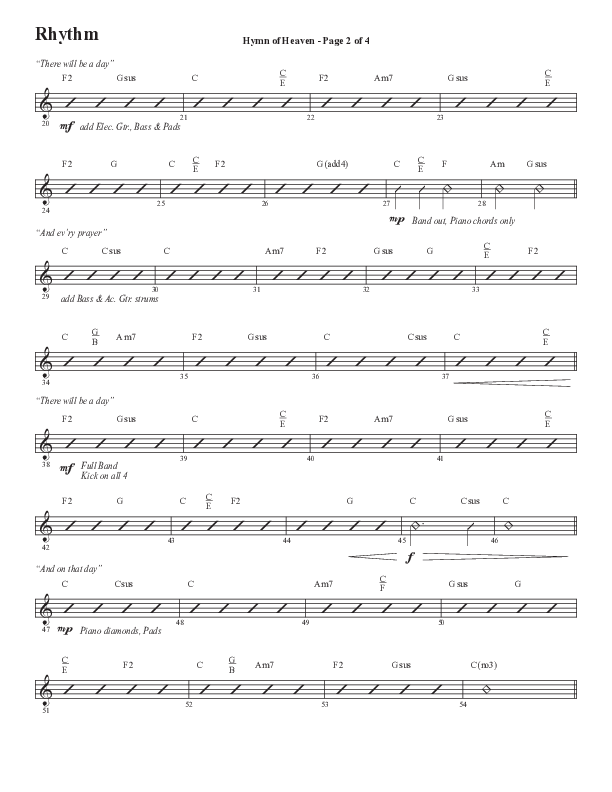 Hymn Of Heaven with Holy Holy Holy (Choral Anthem SATB) Rhythm Chart (Semsen Music / Arr. John Bolin)