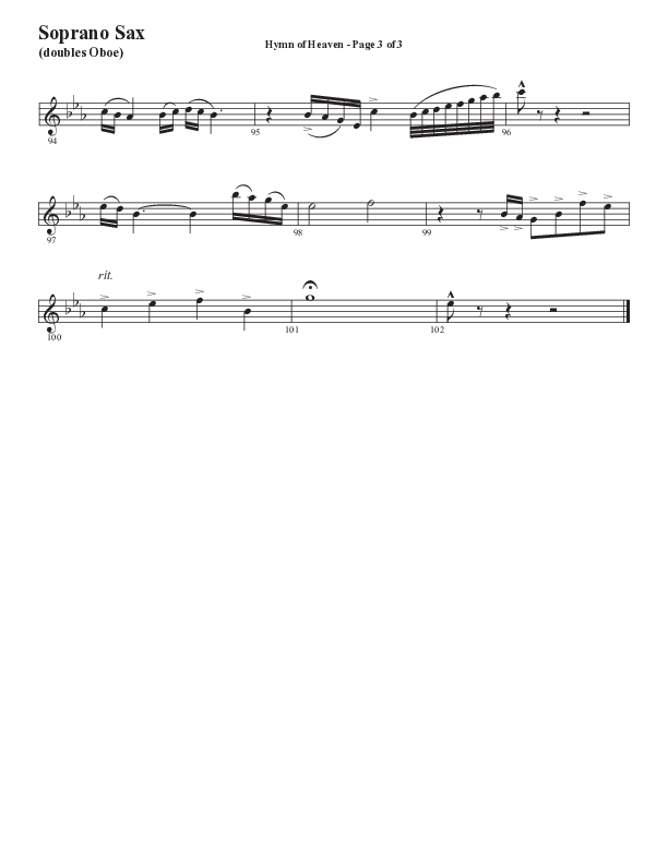 Hymn Of Heaven with Holy Holy Holy (Choral Anthem SATB) Soprano Sax (Semsen Music / Arr. John Bolin)