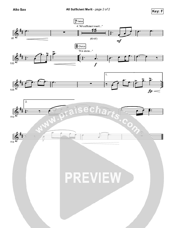 All Sufficient Merit (Choral Anthem SATB) Alto Sax (The Worship Initiative / Bethany Barnard / Arr. Luke Gambill)