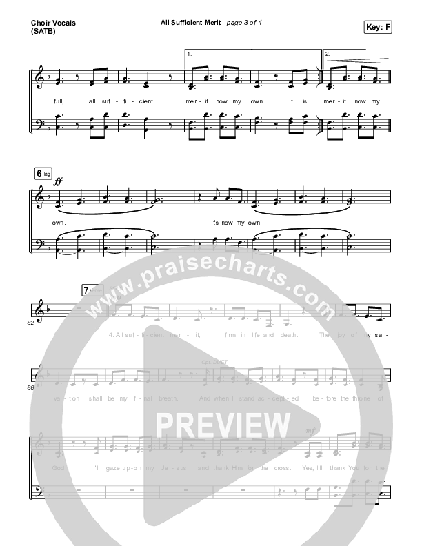 All Sufficient Merit (Choral Anthem SATB) Choir Sheet (SATB) (The Worship Initiative / Bethany Barnard / Arr. Luke Gambill)