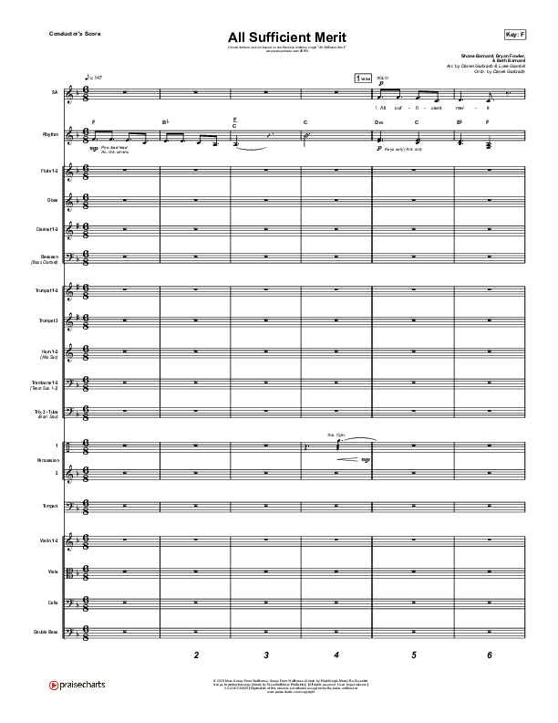 All Sufficient Merit (Choral Anthem SATB) Conductor's Score (The Worship Initiative / Bethany Barnard / Arr. Luke Gambill)