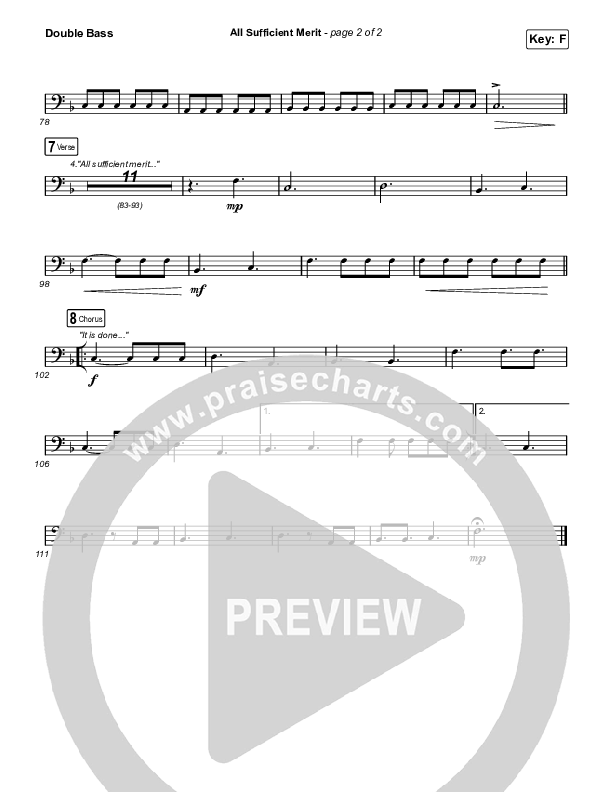 All Sufficient Merit (Choral Anthem SATB) String Bass (The Worship Initiative / Bethany Barnard / Arr. Luke Gambill)