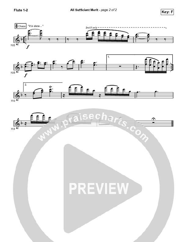 All Sufficient Merit (Choral Anthem SATB) Flute 1,2 (The Worship Initiative / Bethany Barnard / Arr. Luke Gambill)