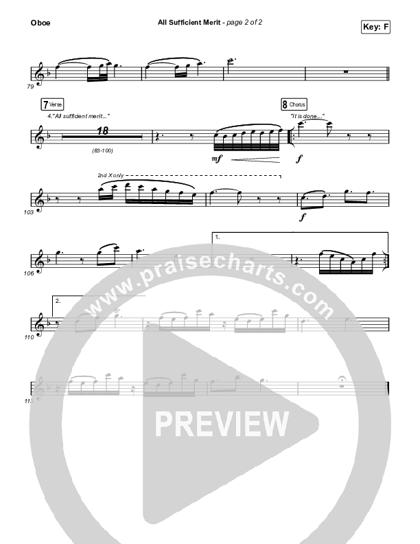 All Sufficient Merit (Choral Anthem SATB) Oboe (The Worship Initiative / Bethany Barnard / Arr. Luke Gambill)