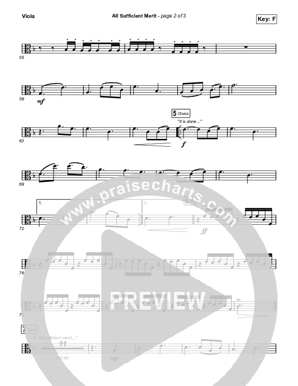 All Sufficient Merit (Choral Anthem SATB) Viola (The Worship Initiative / Bethany Barnard / Arr. Luke Gambill)